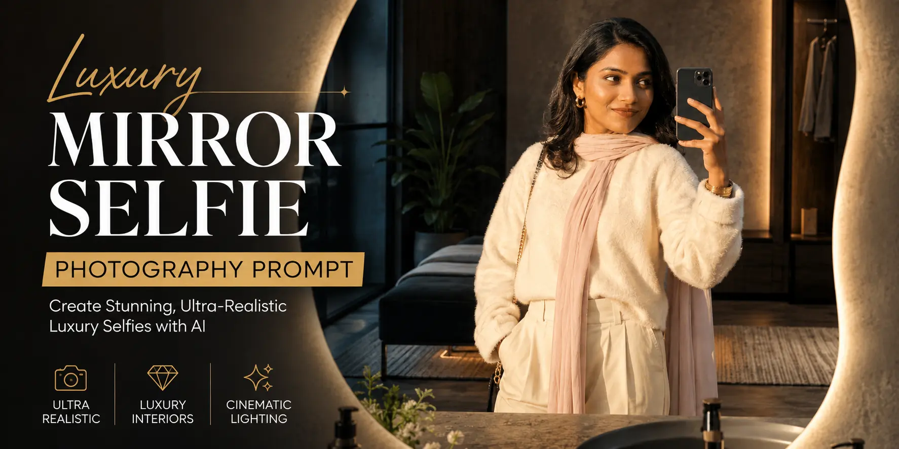 Luxury Mirror Selfie Photography Prompt