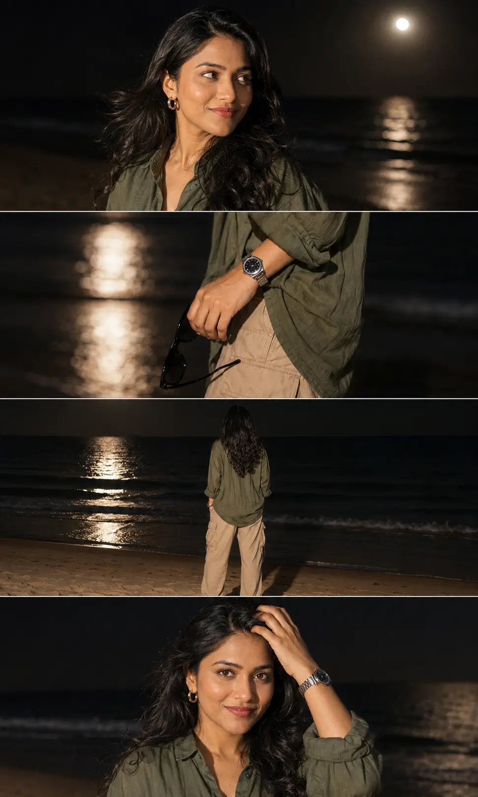 Night Beach Photography Collage prompt
